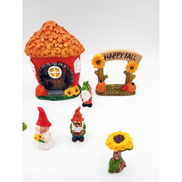 Fairy Garden Gnome Fall Themed House Signs Apples Miniature Dollhouse 9 Pieces - Picture 9 of 12
